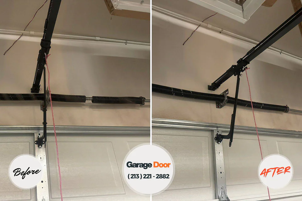 Before and after: garage door repair Kellyville, OK